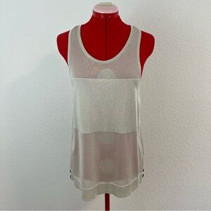 MRZ Silver/Gray Sheer Tank Top Sparkly Size Medium